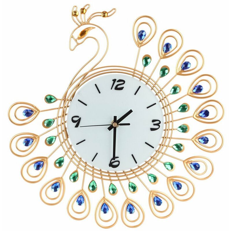 

Reloj de pared decorativo grande con arte de hierro en 3D,para sala de estar dormitorio 3D silencioso reloj de estilo europeo,Dorado, Estilo 9 Dorado