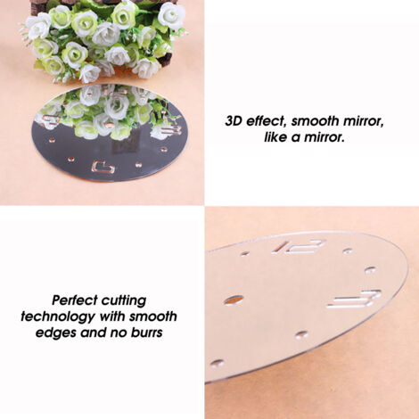 Reloj de pared digital acrílico silencioso para armar uno mismo, con diseño de taza de café, diseño moderno con superficie adhesiva, dimensiones 35 x 30 cm.