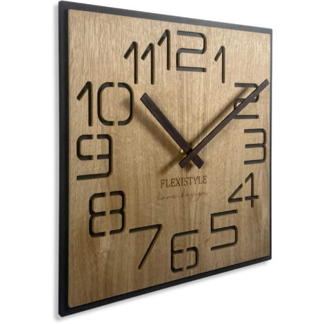 Reloj de pared DIGITS de roble de 50 cm