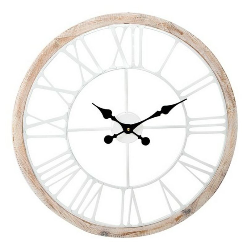 

Reloj de Pared DKD Home Decor Blanco Madera Metal (60 x 5 cm)