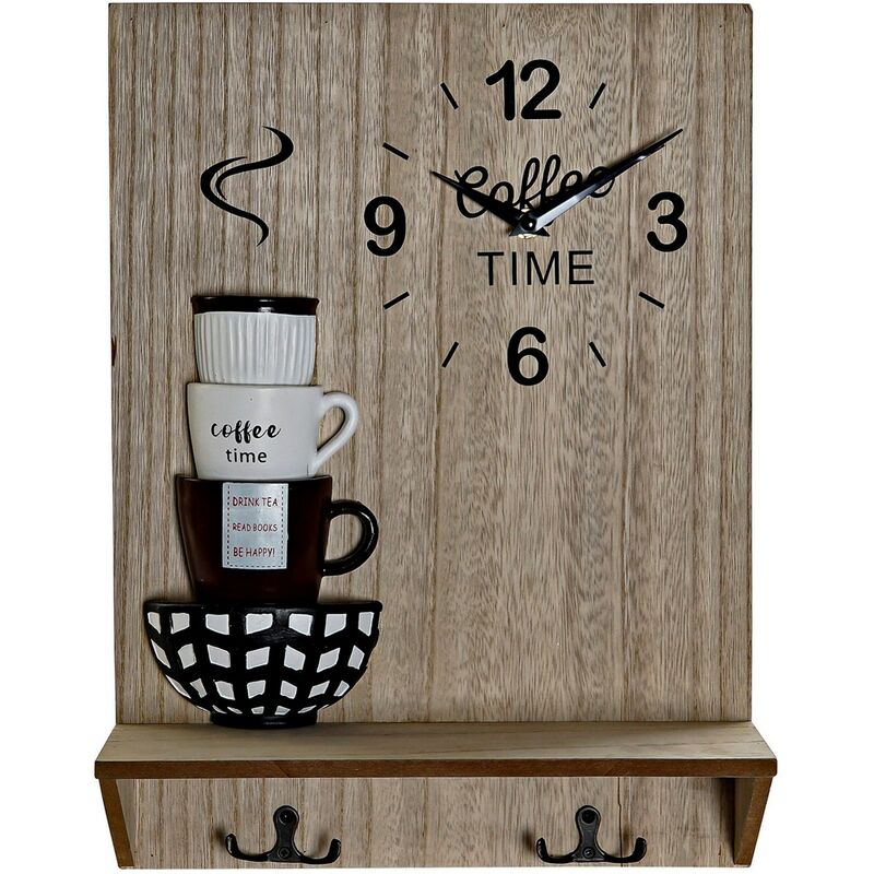 

Reloj de pared dkd home decor colgador metal resina madera mdf (30 x 11.5 x 40 cm) Rogal