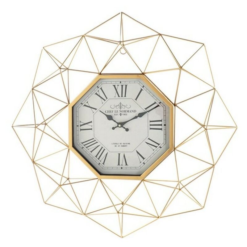 

Reloj de Pared DKD Home Decor Dorado Metal Papel Cristal (60 x 8 x 60 cm)