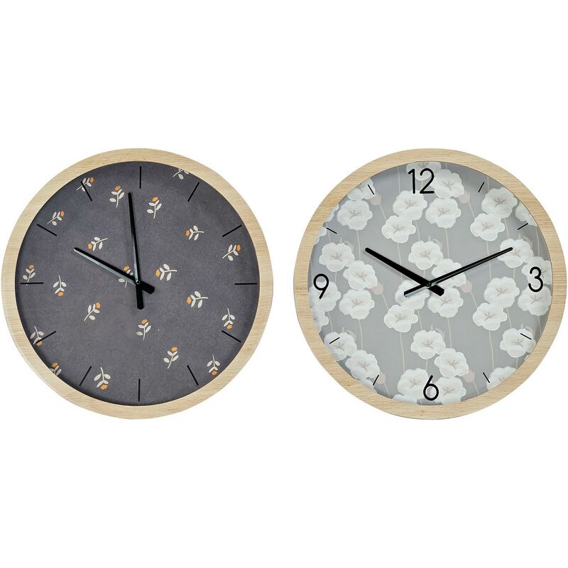 

Reloj de Pared DKD Home Decor Flores Cristal Madera MDF (2 pcs) (50 x 6 x 50 cm)