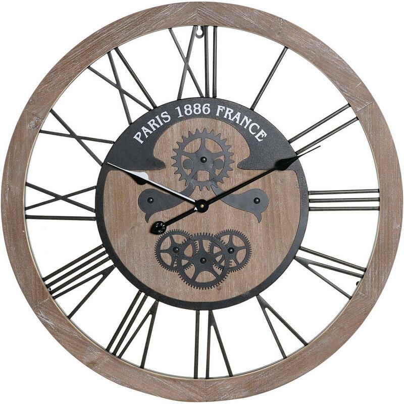 

Reloj de Pared DKD Home Decor industrial Negro Hierro Madera MDF (70 x 5 x 70 cm)