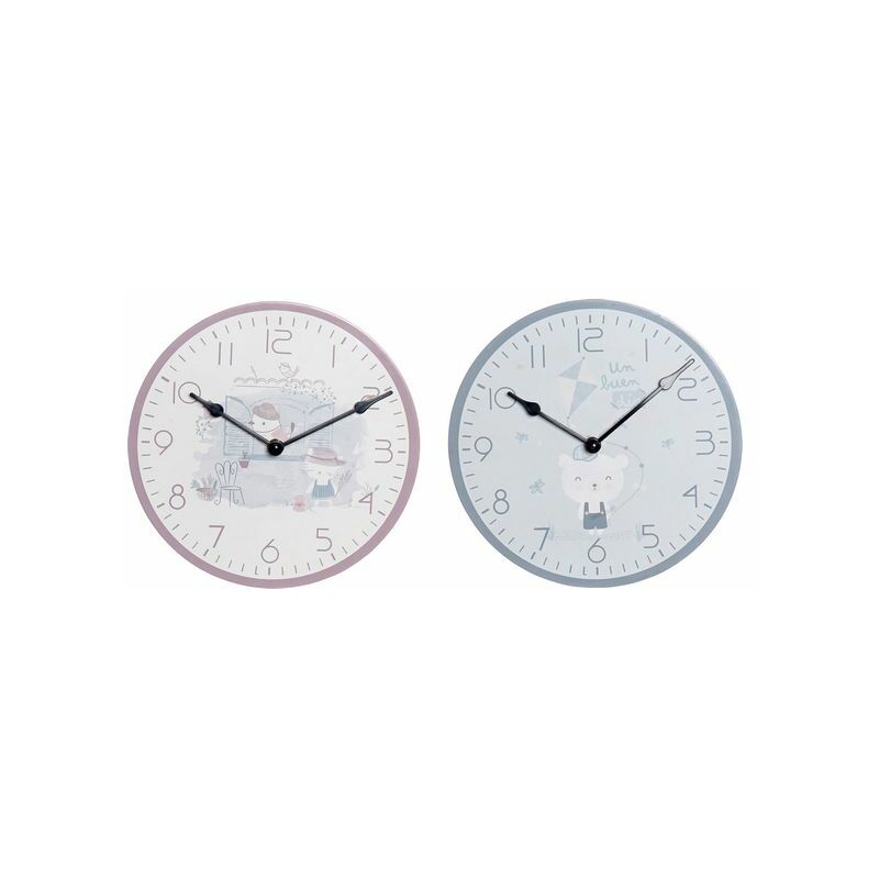 

Reloj de Pared DKD Home Decor Infantil Madera MDF (2 pcs) (24 x 3 x 24 cm)