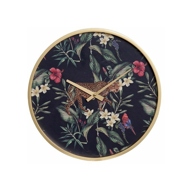 

Reloj de Pared DKD Home Decor Leopardo Madera MDF (30 x 3 x 30 cm)