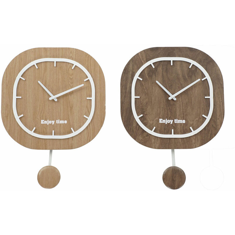 

Reloj de Pared DKD Home Decor Marrón Metal Madera MDF (2 pcs) (40 x 4.5 x 56 cm)