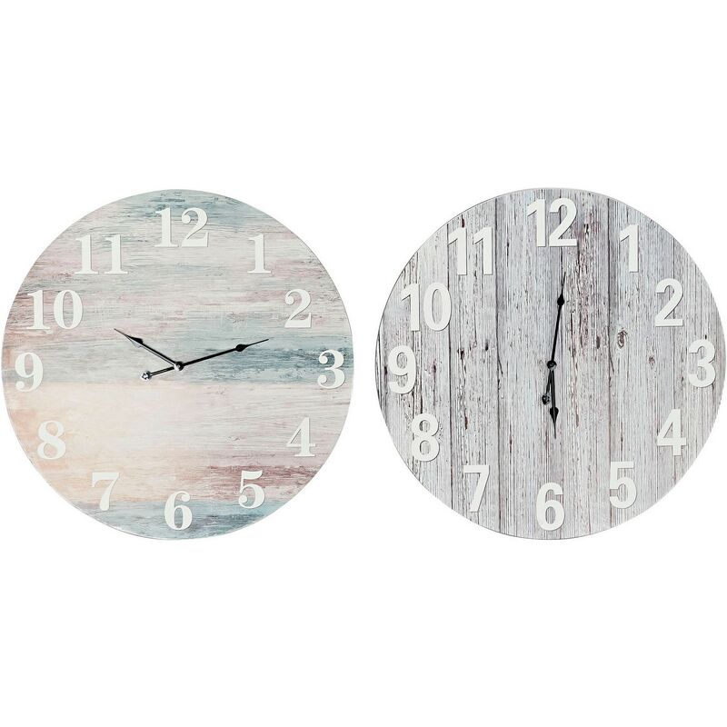 

Reloj de pared dkd home decor mediterráneo madera mdf (2 pcs) (60 x 4.5 x 60 cm) Rogal