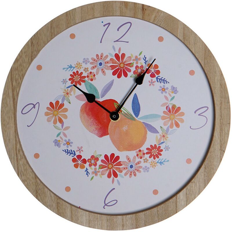 

Reloj de Pared DKD Home Decor Melocotón Madera MDF (30 x 30 x 1.5 cm)