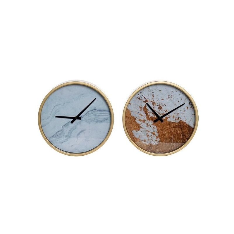 

Reloj de Pared DKD Home Decor Metal Cristal Madera MDF (2 pcs)