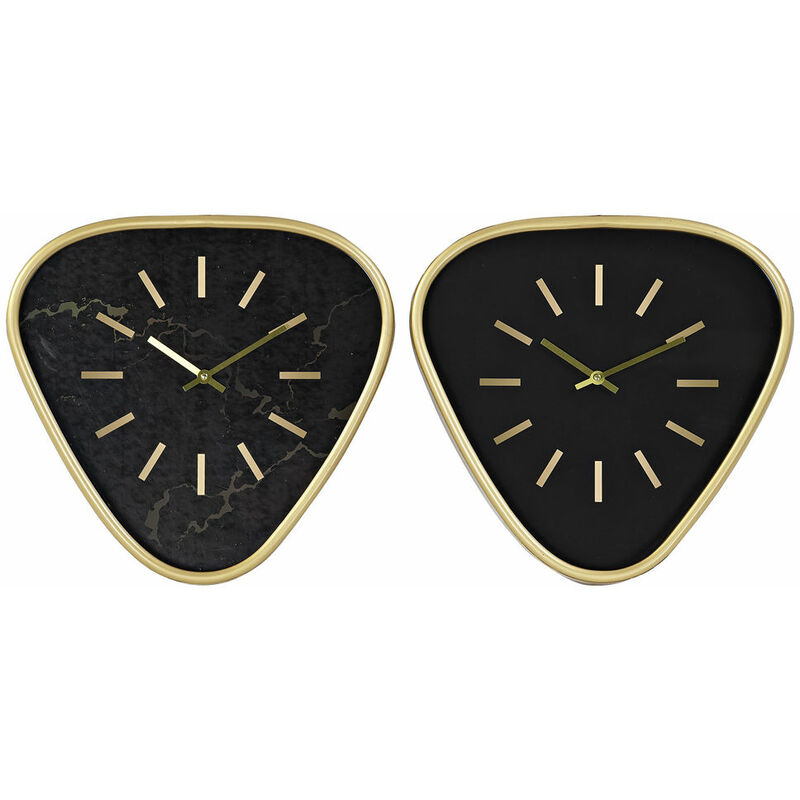 

Reloj de Pared DKD Home Decor Negro Metal Dorado (2 pcs) (40 x 6 x 38 cm)