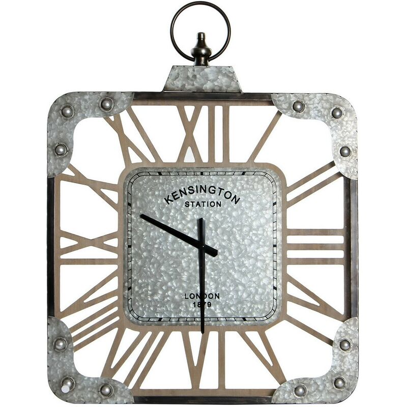 

Reloj de Pared DKD Home Decor Plateado Hierro Madera MDF (60 x 7.5 x 81 cm)