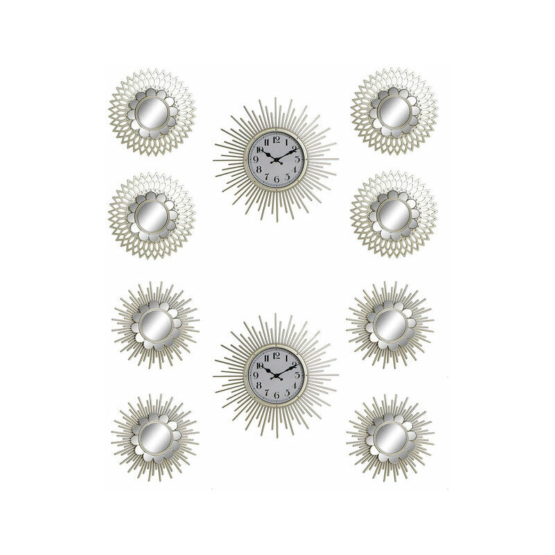 

Reloj de Pared DKD Home Decor Polipropileno Dorado Espejo (5 pcs) (2 pcs)