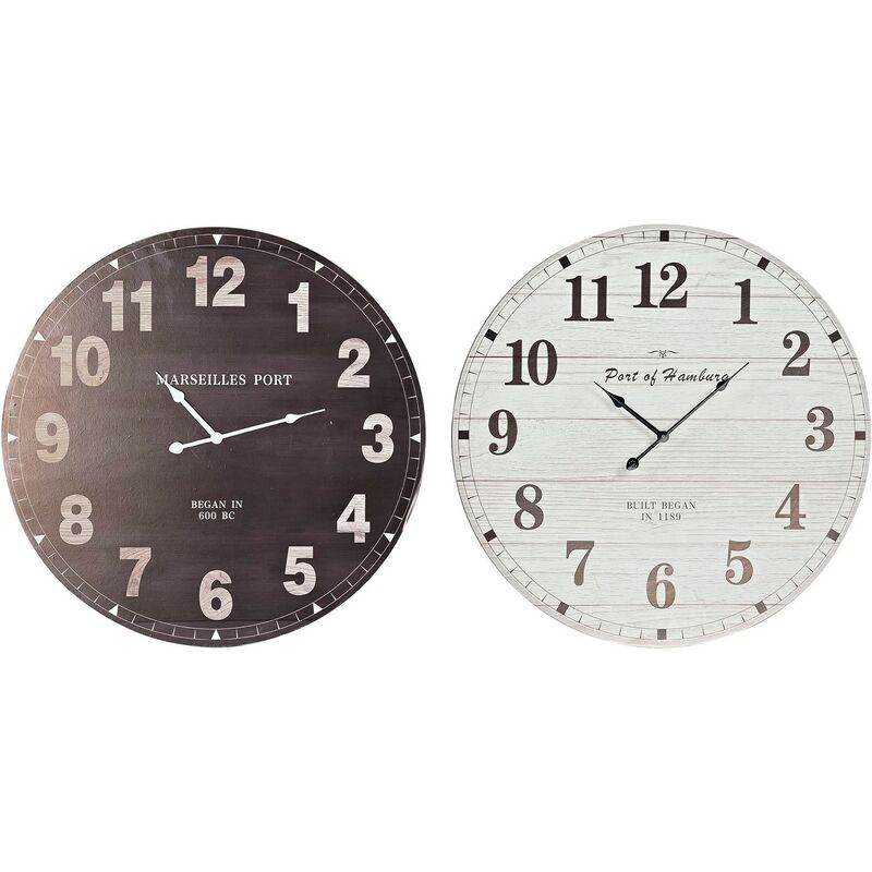 

Reloj de pared dkd home decor tradicional madera mdf (2 pcs) (60 x 4 x 60 cm) Rogal