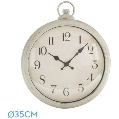Reloj de pared epoca blanco 41x35x5cm mov.continuo