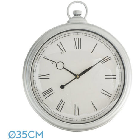 Reloj De Pared Epoca Plata 41x35x5 Cm Mov.continuo