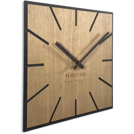Reloj de pared grande EXACT de roble, 50 cm