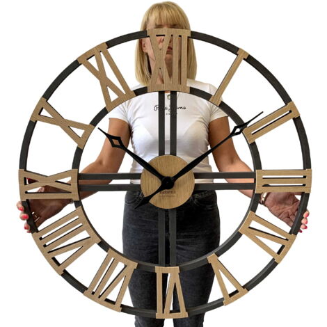 Reloj de pared grande WOOD LOFT de 80 cm