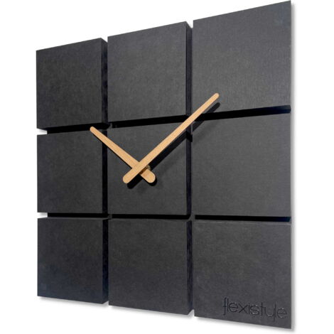 Reloj de pared Harmony de madera, 30 cm, negro