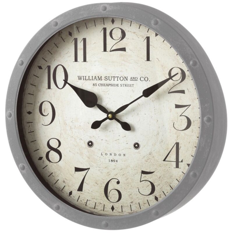 

Reloj de pared industrial gris de metal de 40 cm