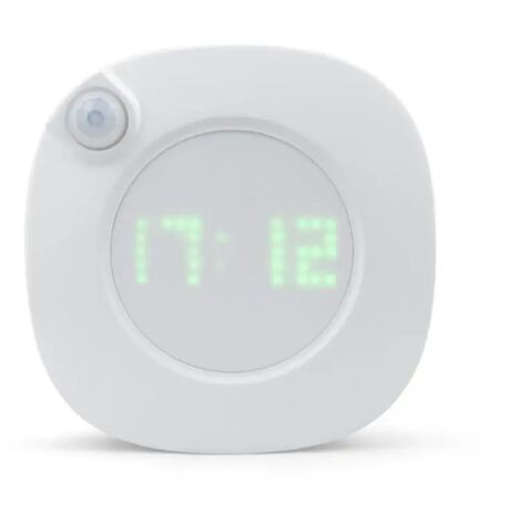Reloj de pared LED con sensor de movimiento PIR, iluminación de 360°, alimentación por USB, diseño moderno, luz nocturna para cocina/baño, 1 pieza