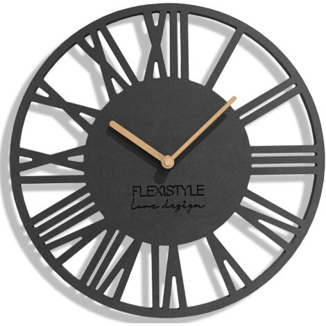 Reloj de pared Loft Piccolo de 30 cm, negro