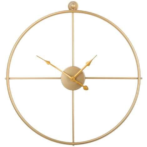 Reloj de pared marco de hierro dorado diseño minimalista sin números redondo 50 cm Zuchwil