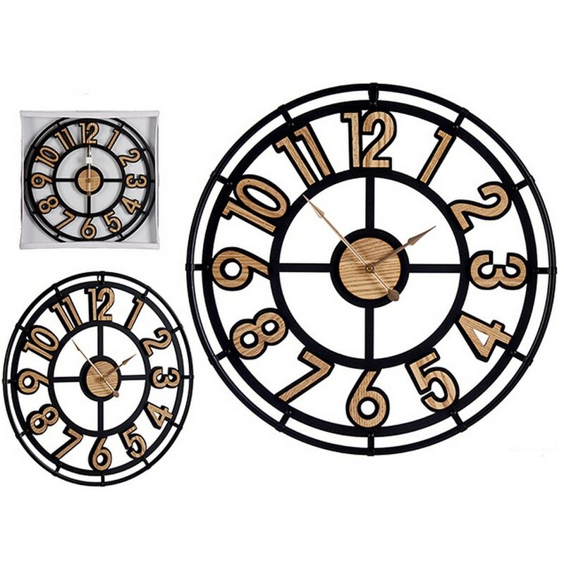 

Reloj de Pared Marrón Negro Metal MDF (60 x 4 x 60 cm)