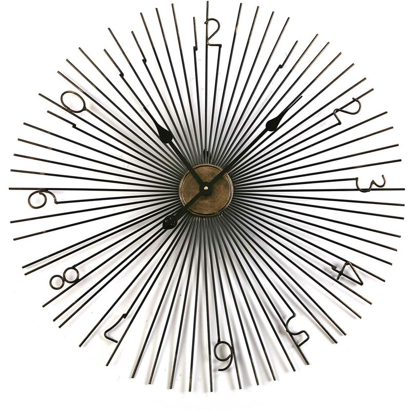 

Arniston Reloj de Pared Silencioso Decorativo, 69x4x69cm - Negro - Versa