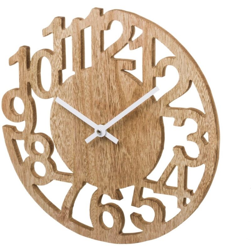

Reloj de pared moderno marrón de madera de 30 cm