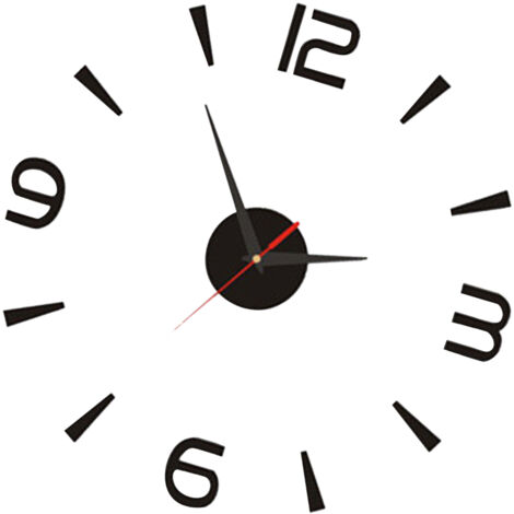 Reloj de pared moderno negro para armar uno mismo, 40 cm, sin marco, acrílico 3D, silencioso, con diseño minimalista y elementos europeos.