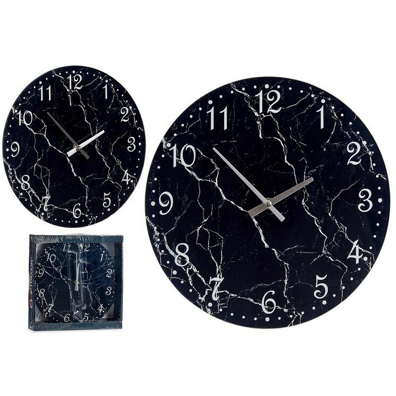 

BHD - Reloj de Pared Negro Cristal (30 x 4 x 30 cm)