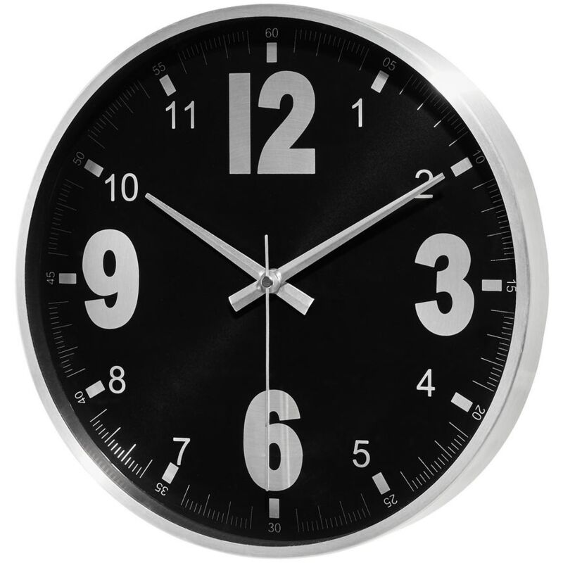 

Reloj de pared negro de aluminio de Ø 30 cm