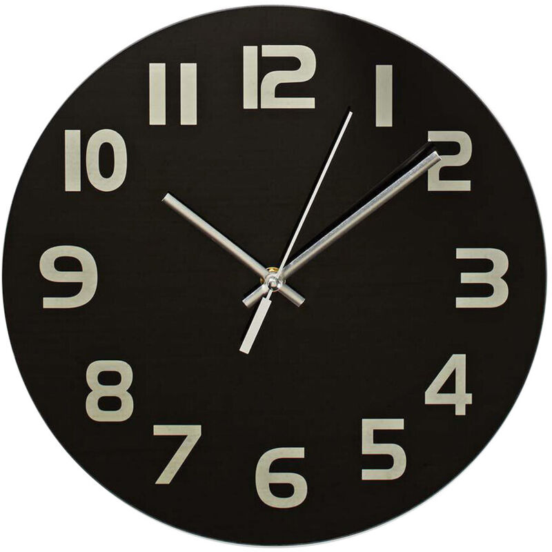 

Reloj de pared negro de cristal ø30cm ( CLWA006GL30BK) - Nedis