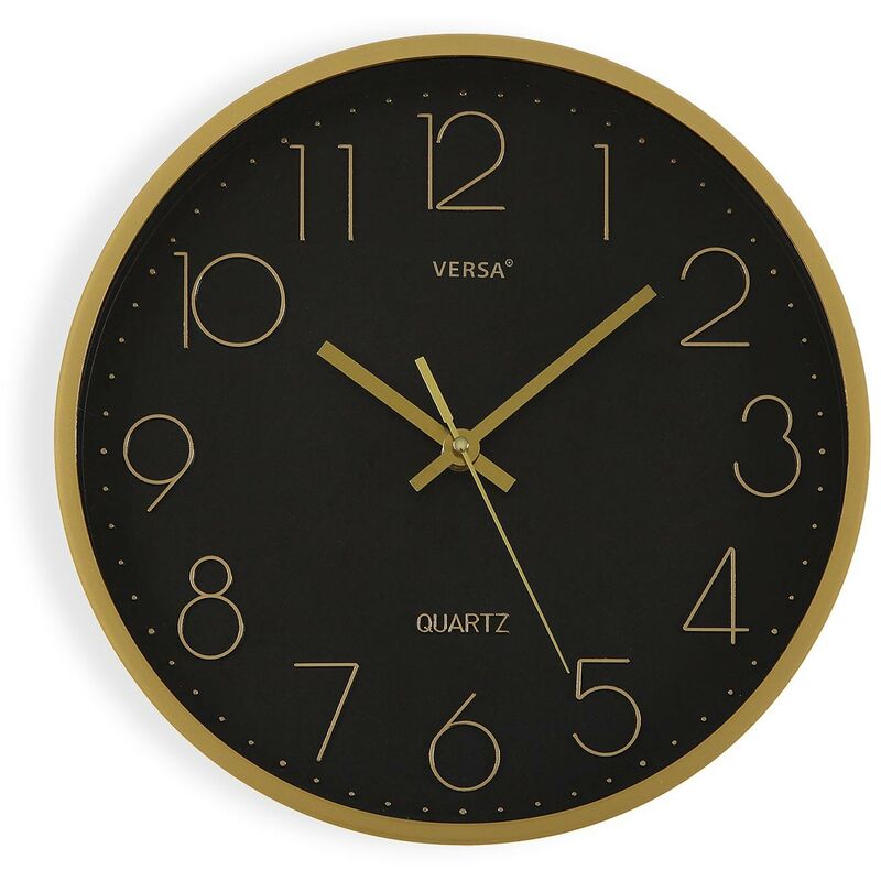 

Reloj De Pared Negro/Dorado