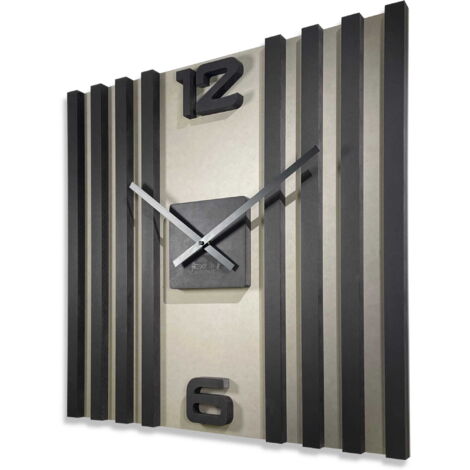 Reloj de pared negro SQ de 60 cm