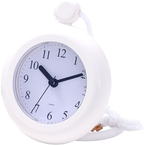 Reloj de pared para baño, reloj de pared blanco para ducha, resistente al agua, apto para su uso en el baño, esfera clara y fácil de leer.
