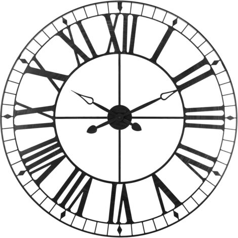 Reloj de Pared para Salón y Comedor Tibor, Diseño Elegante, Color Negro 88 cm, Moderno y Decorativo