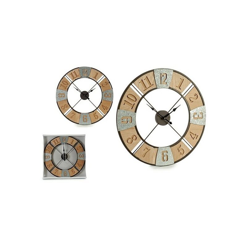 

Reloj de Pared Plata Madera (3,5 x 60 x 60 cm)