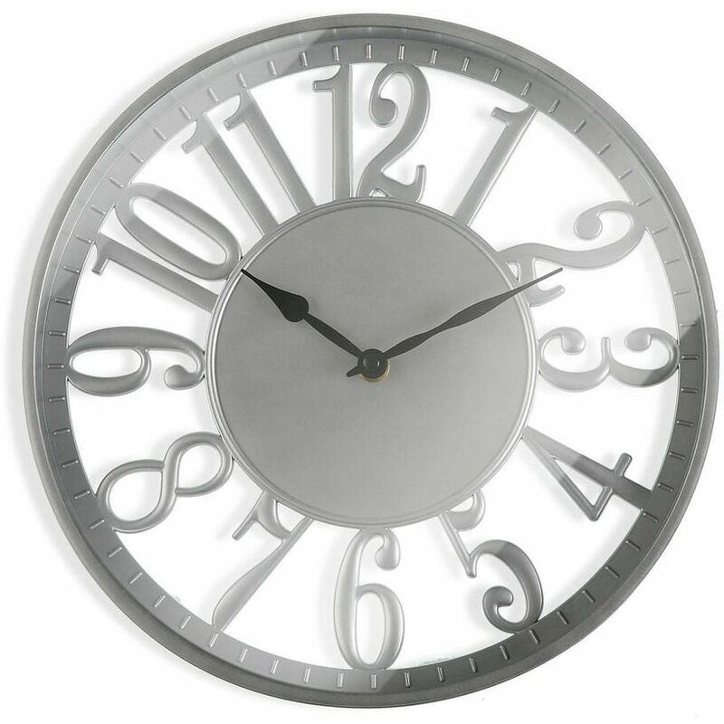 

Reloj de Pared Plateado Plástico (4,5 x 30 x 30 cm)
