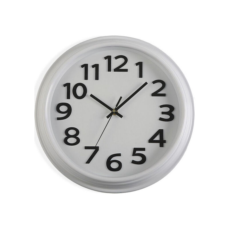 

Reloj de pared plástico blanco (4,3 x 32,7 x 32,7 cm) - Rogal