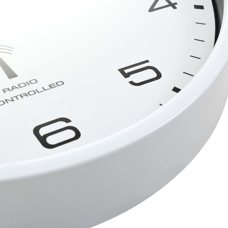 

Happyshopping - Reloj de pared radiocontrol movimiento de cuarzo 31 cm blanco