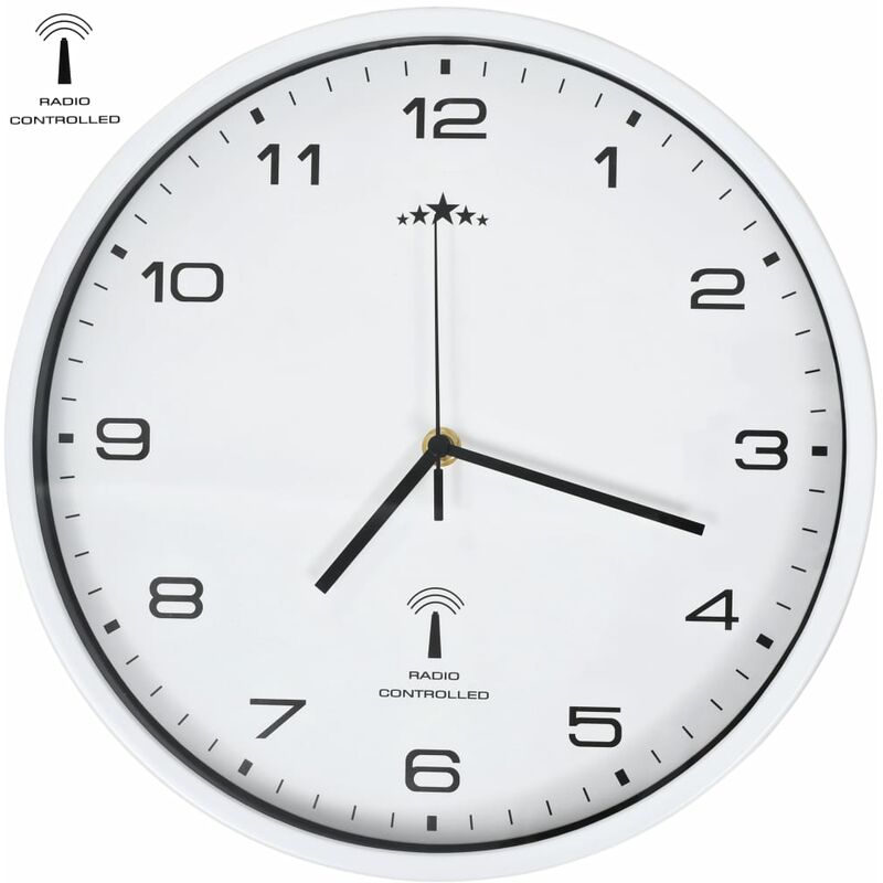 

Reloj de pared radiocontrol movimiento de cuarzo 31 cm blanco - Blanco