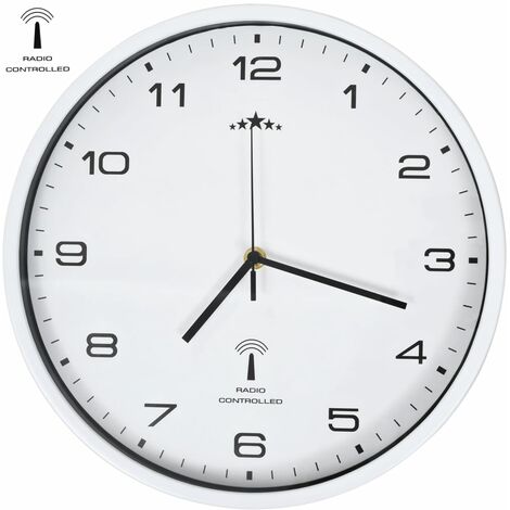 Reloj de pared radiocontrol movimiento de cuarzo 31 cm blanco - Blanco