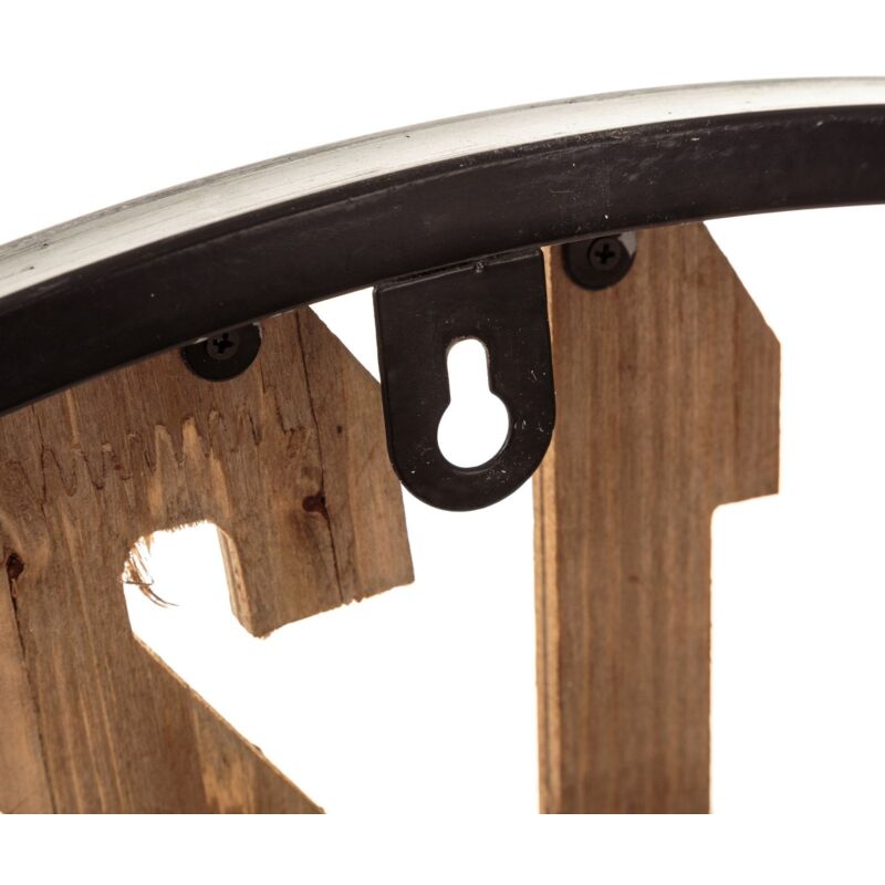 

Reloj de pared rústico marrón de madera de 79 cm