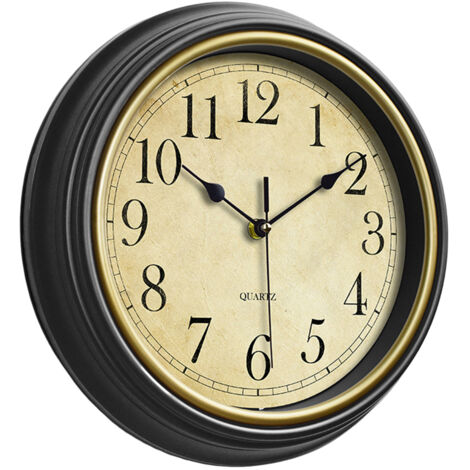 Reloj de pared silencioso de estilo vintage, sin tictac, decoración rústica para la cocina.