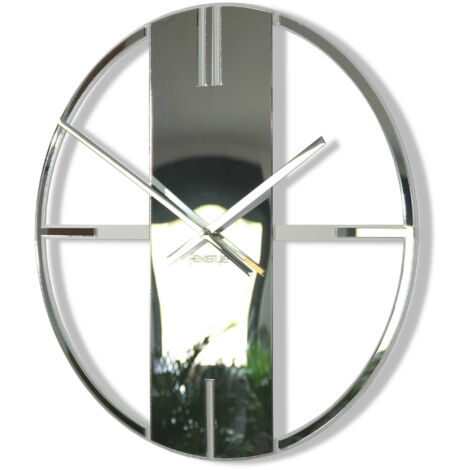 Reloj de pared único de metal con espejo, 50 cm