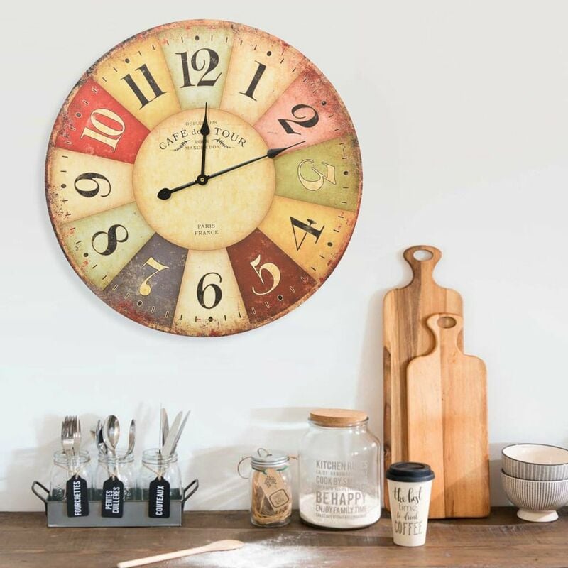 

Reloj de pared vintage colorido 60 cm