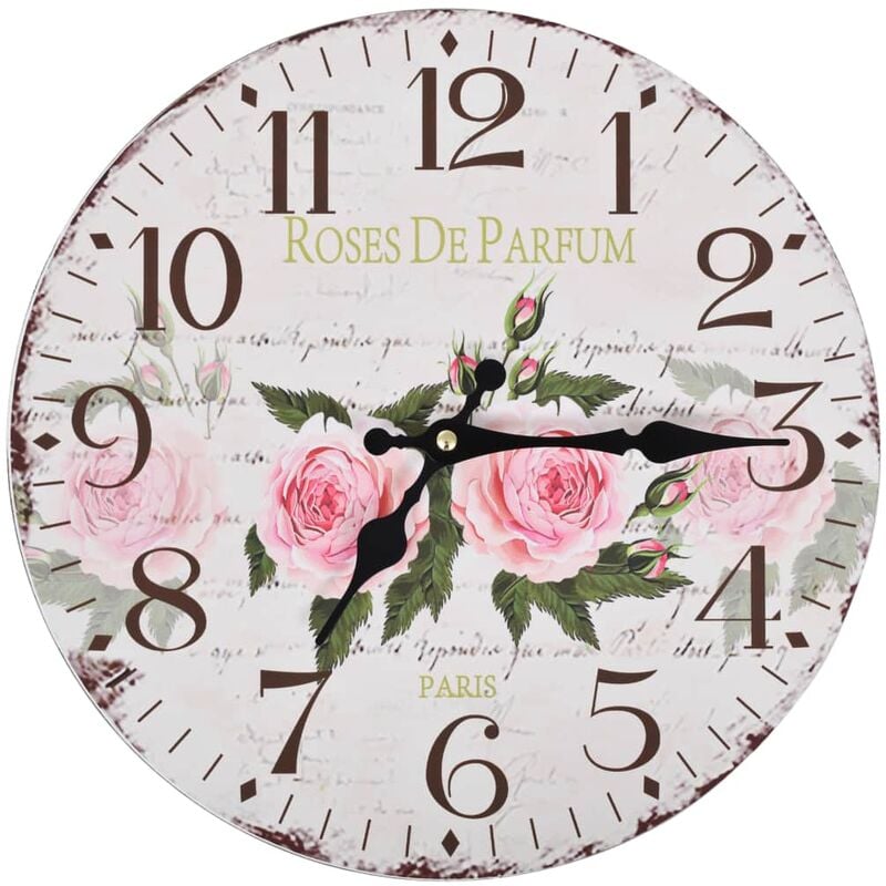 

Reloj de pared vintage con flores 30 cm
