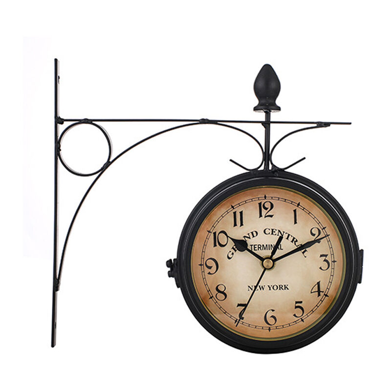 

Reloj de pared vintage de doble cara,Negro